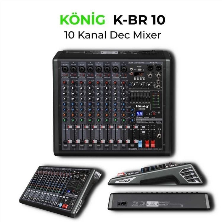 König K-BR 10 10 Kanal Efektli Deck Ses Mikseri
