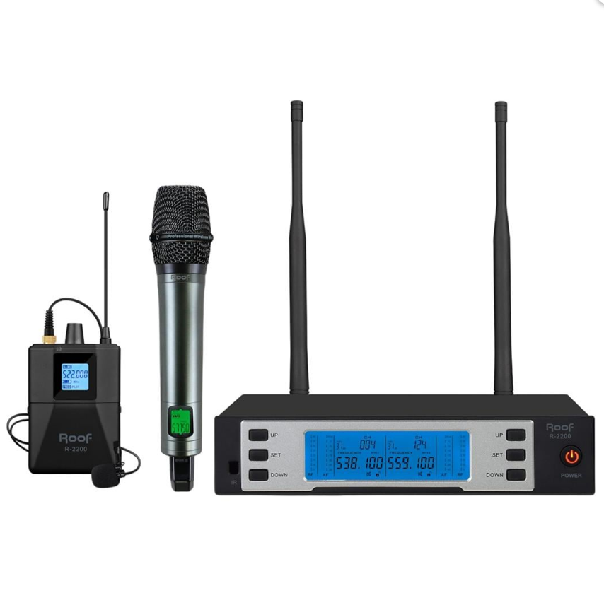 Roof R-2200 1 El 1 Yaka UHF Telsiz Mikrofon