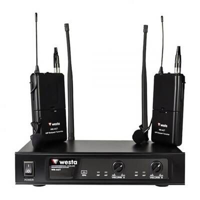Westa WM-442T UHF Band Kablosuz Çift Yaka Mikrofon Seti