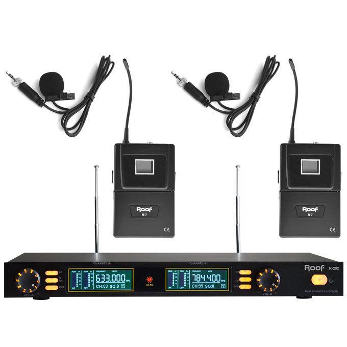 Roof R-202 2 Yaka Uhf Kablosuz Telsiz Mikrofon