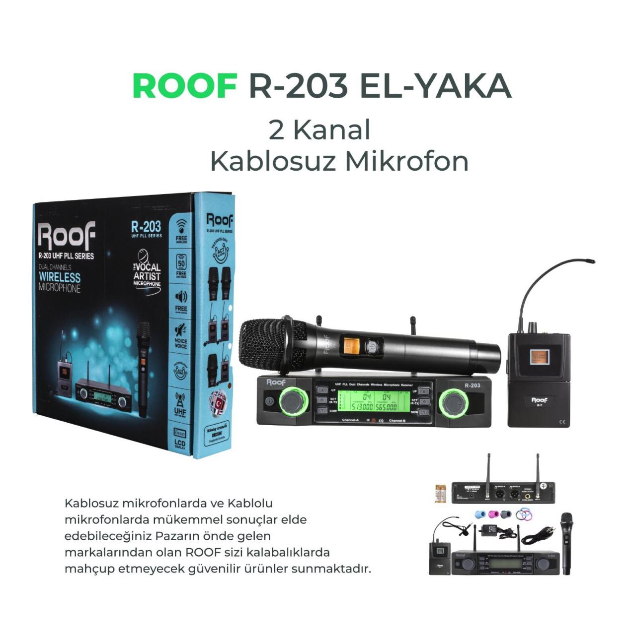 Roof R-203(E+Y) UHF Telsiz Mikrofon