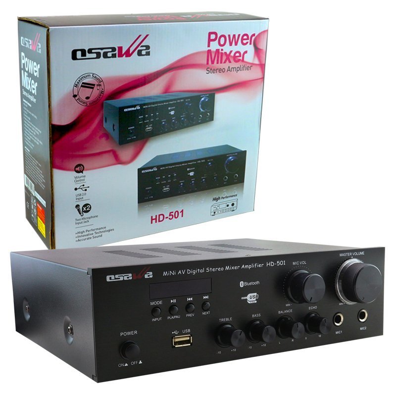 Osawa HD-501U 40W Stereo 2 Mikrofon Girişli Amfi