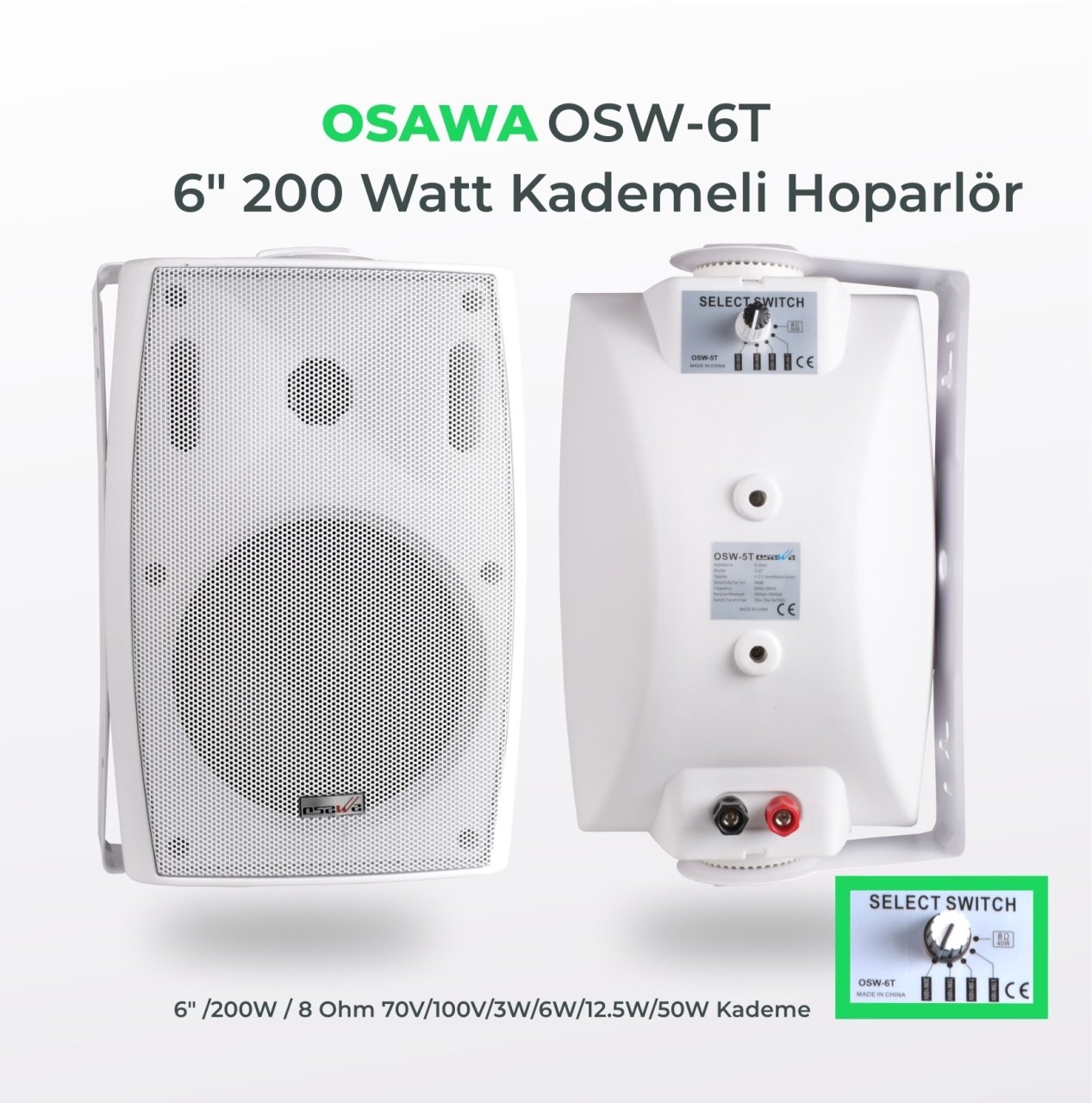Osawa OSW-6 TB 6''200W Duvar Hoparlör