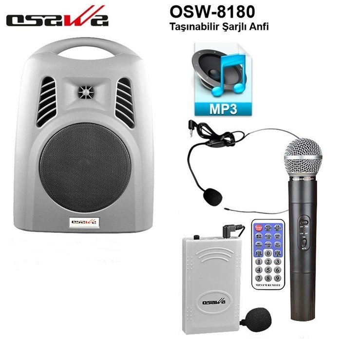 osawa Osw-8180 Portatif Kablosuz Ampilifikatö Hoparlörlü