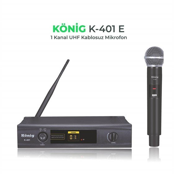 KÖNİG K-401 E WİRELESS BİR EL TELSİZ MİKROFONU