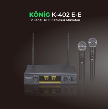 KÖNİG K-402 EE İKİ EL TELSİZ MİKROFONU