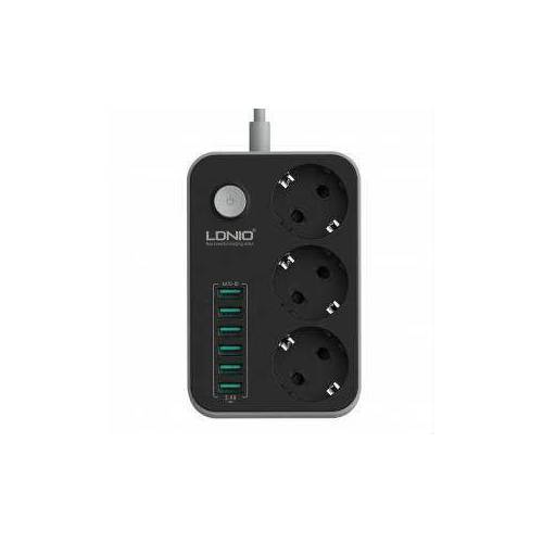 LDNIO ÇOKLU ŞARJ İSTASYONU 6 PORT USB 3.4 AMPER+3 PRİZ 220 VOLT