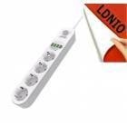 LDNIO 4 Priz 4 Usb Çıkış Anti-Statik Elektrik Prizi Şarj Aletİ