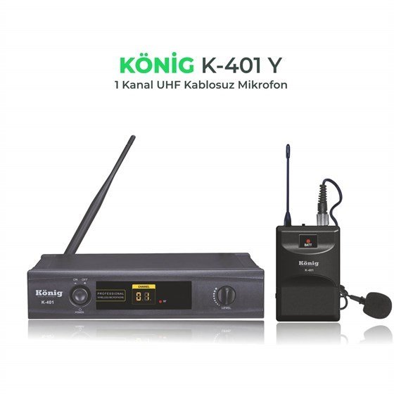 KÖNİG K-401 Y  WİRELESS BİR  YAKA TELSİZ MİKROFONU