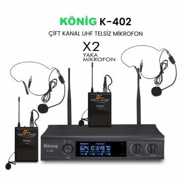 KÖNİG K-402 YY  İKİ YAKA TELSİZ MİKROFONU