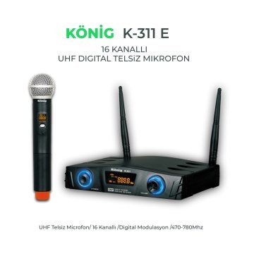 KÖNİG K-311E 1 EL TELSİZ MİKROFONU