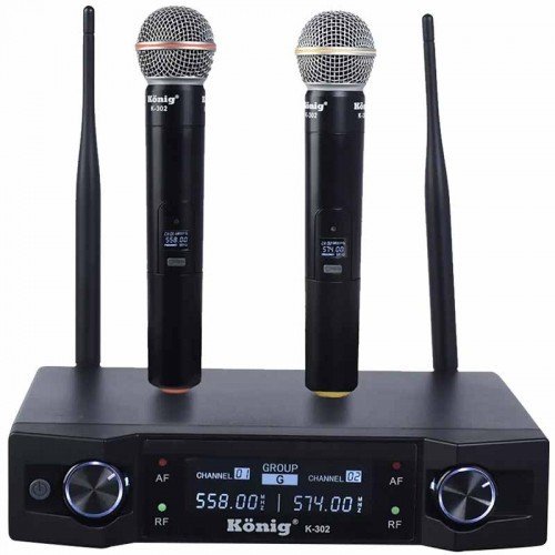 KÖNİG K-302 EE İKİ EL TELSİZ MİKROFONU