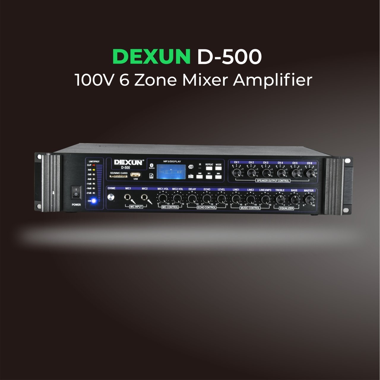 D–500 6 ZONE 100 V MIXER AMPLIFIER