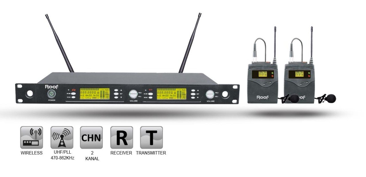 R-1250S 2 YAKA 2 KANAL ÇİFT TUNER UHF TELSİZ MİKROFON