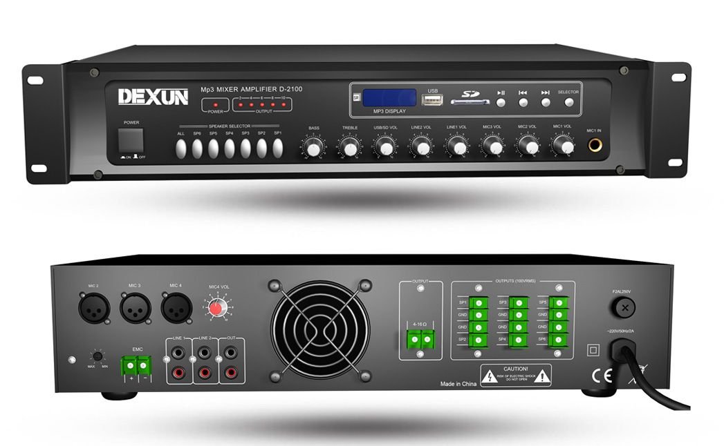 Dexun D-2100 Hat Trafolu 6 Bölgeli Anfi 100 Volt 250 Watt