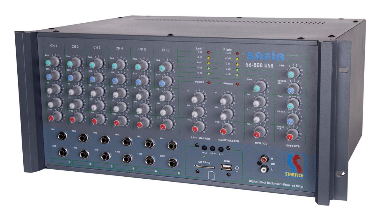 Startech Safir S6/800 USB Power Mikser Anfi 2x400 Watt
