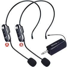König K-506 Şarjlı Telsiz Kablosuz Çiftli Headset Kafa Mikrofon