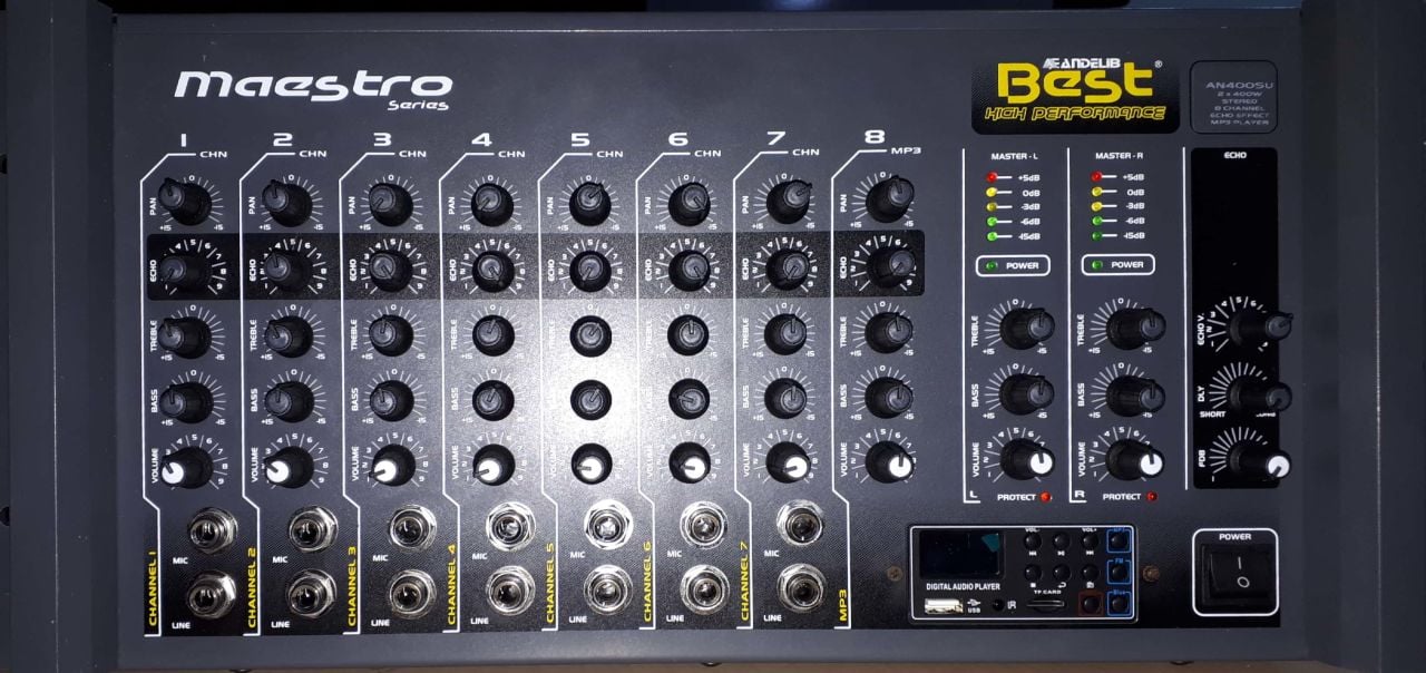 BEST PLUS AN400S 8 Kanal 2x400 Watt Stereo Anfi Mixer