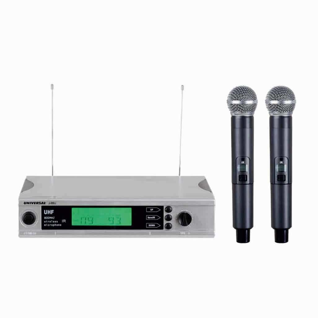 UNİVERSAL J-89 U 16 KANAL ÇİFT UHF TELSİZ MİKROFON SET