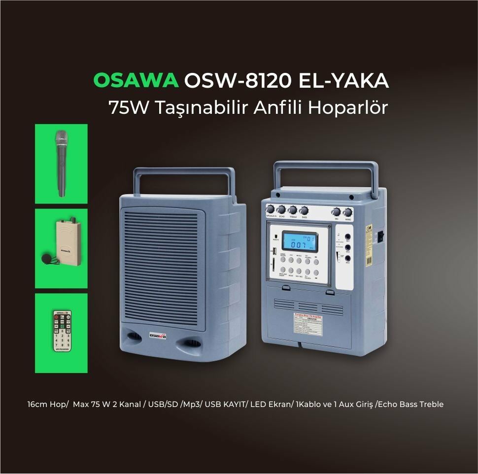 Osawa Osw-8120 (E+Y) Mevlit Anfisi Yedek Hoparlörlü