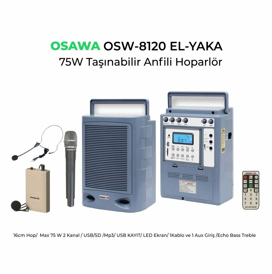 Osawa Osw-8120 (E+Y) Mevlit Anfisi Yedek Hoparlörlü