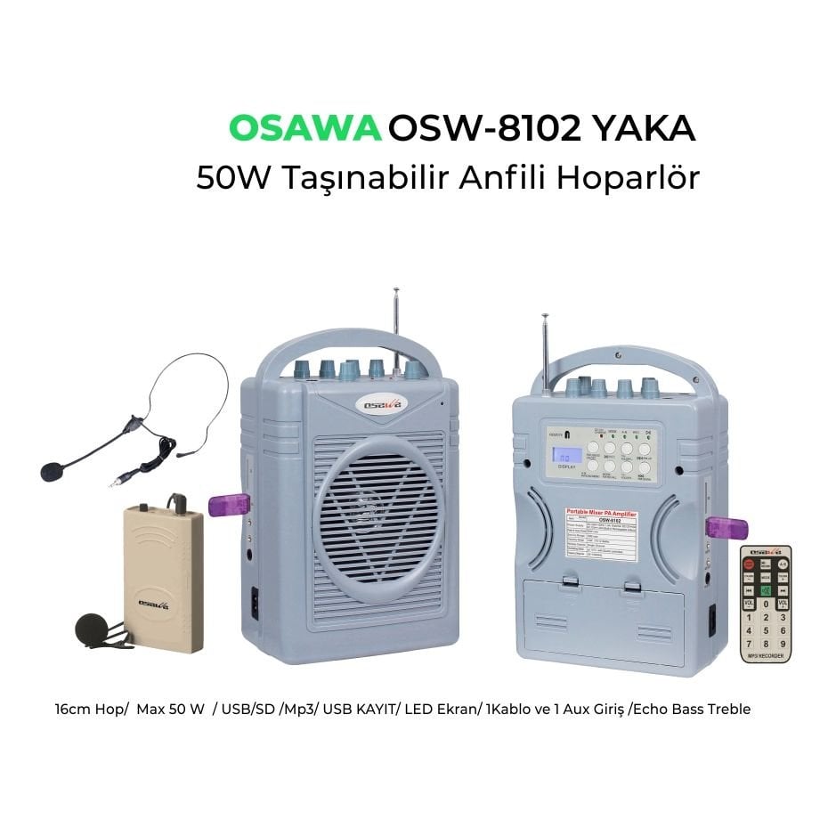 0sawa OSW-8102 Yaka Taşınabilir Şarjlı Mevlit Anfisi