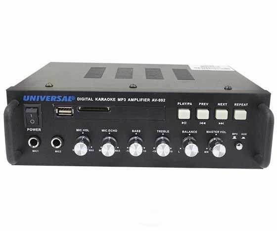 Universal AV-992 2 Mikrofon Girişli USB-SD Anfi