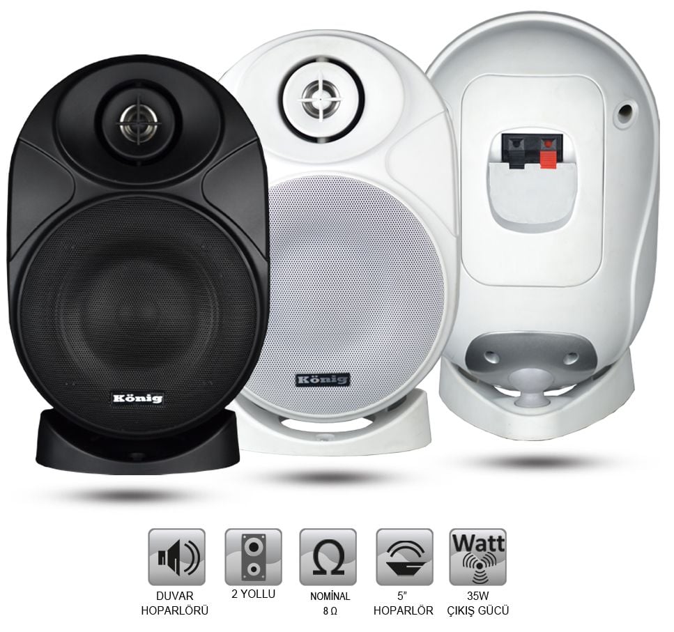 König SMD-5T Duvar Tipi Hoparlör 35 Watt Trafolu Takım