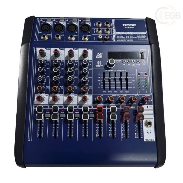 ROSE R4-PM500 Power Mikser Anfi 4 Kanal 2x250 Watt