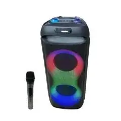 ROSE SP-414 RGB LED TAŞINABİLİR PARTY BOX 1 ADET MİKROFON USB MİCRO SD AUX BLUETOOTH HOPARLÖR