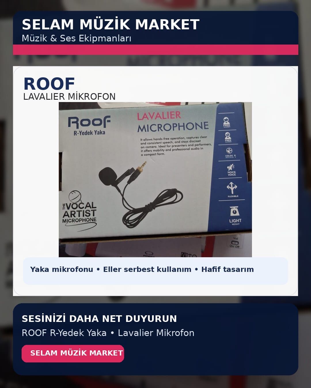 ROOF R YAKA Yedek Yaka Mikrofonu